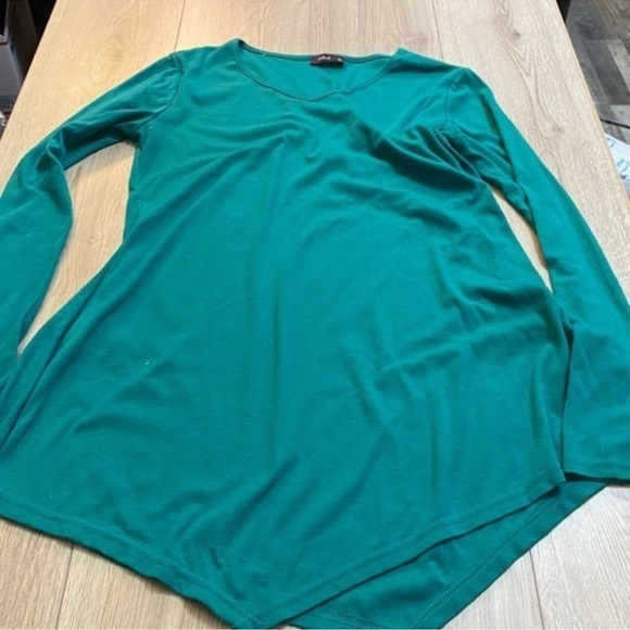 Doublju blue Green Long Sleeve shirt top - Picture 1 of 3